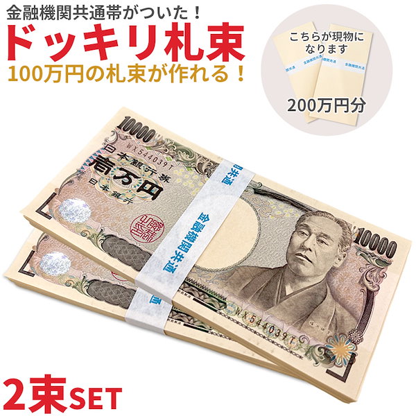 ダミー紙幣100万円札束 100枚すべて印刷 金融機関共通帯封 3束
