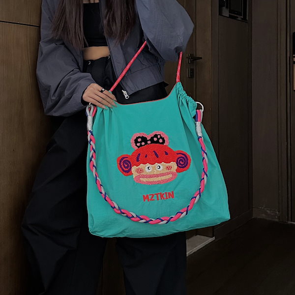 Qoo10] MZTKINエコ刺繍ショッピングバッグ大