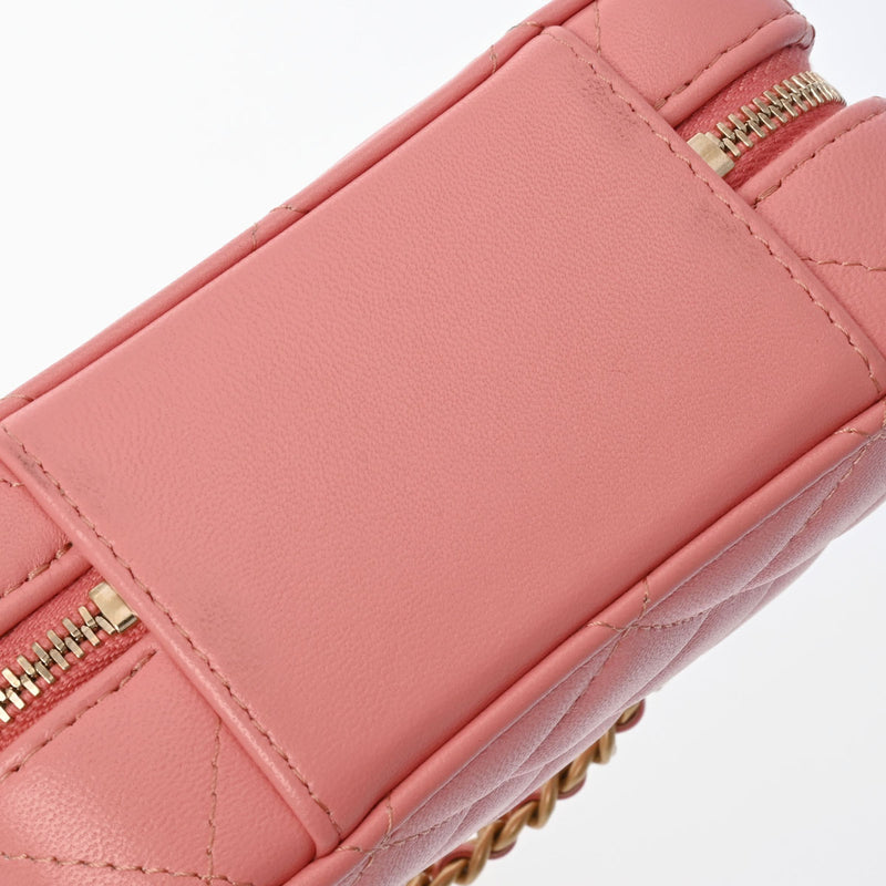 シャネル ミニチェーンバニティ ピンク レディース ラムスキン