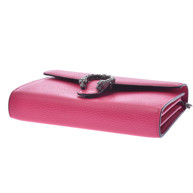 グッチディオニュソス チェーンウォレット ピンク シルバー金具