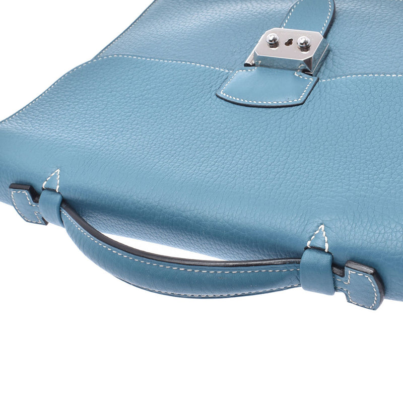 エルメスサック アデペッシュ27 書類カバン ブルージーン パラジウム