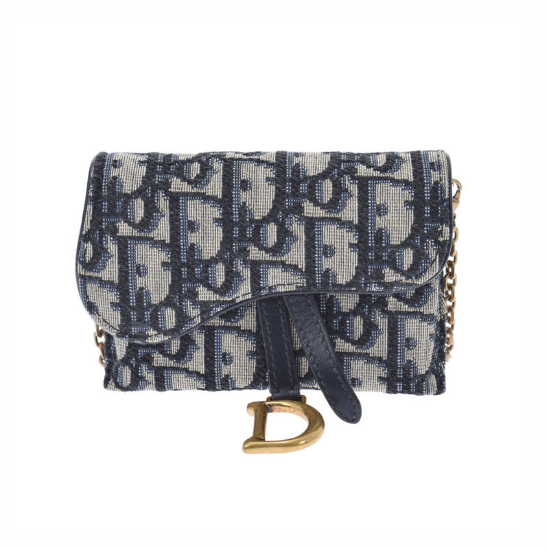 クリスチャンディオールサドルナノ トロッター 紺 レディース