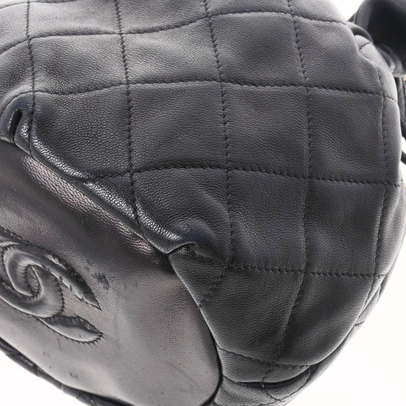 シャネル巾着タイプ ミニ チェーンショルダー 14143 ブラック ゴールド