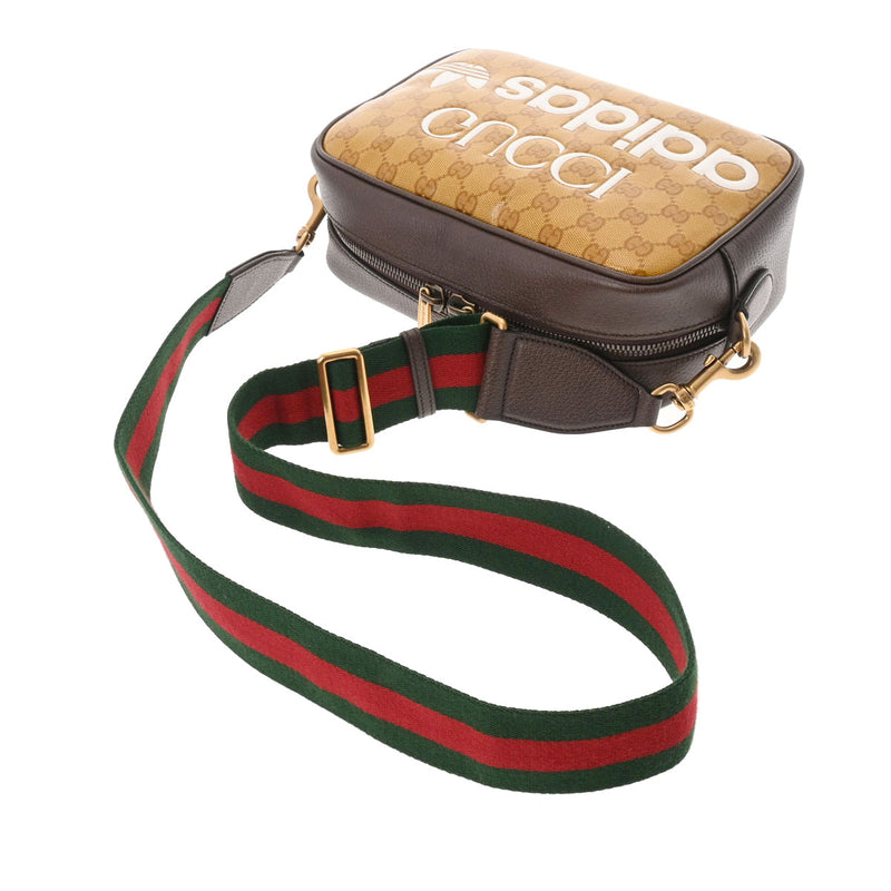 グッチグッチ アディダスコラボ 茶 ゴールド金具 レディース PVC