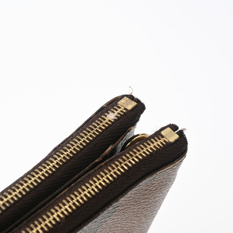 ルイヴィトンポシェットドゥーブルジップ 14145 ブラウン レディース