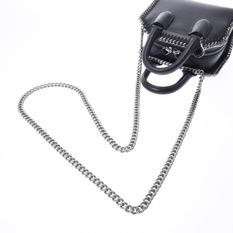 ステラマッカートニーファラベラ ミニボックス 2WAYバッグ 黒 シルバー