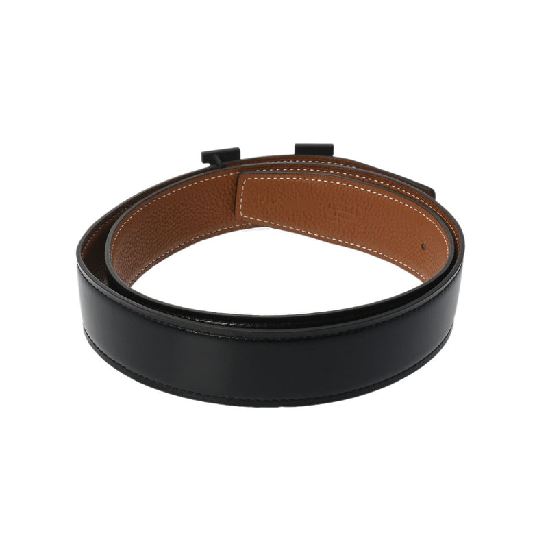 エルメスHベルト サイズ80 リバーシブル 黒/ゴールド ブラック金具 U