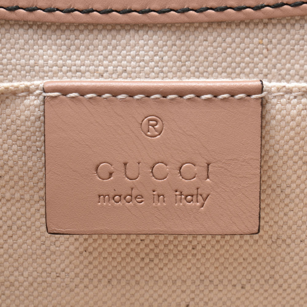 グッチエミリー チェーンショルダーバッグ ベージュ系 シルバー金具