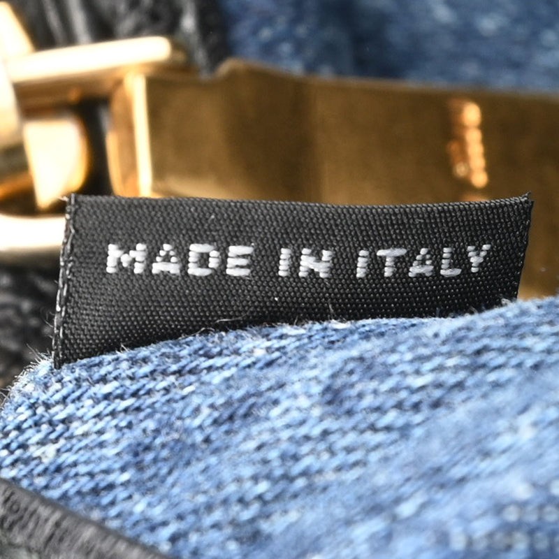 ミュウミュウバイカー バッグ ブルー ゴールド金具 レディース デニム