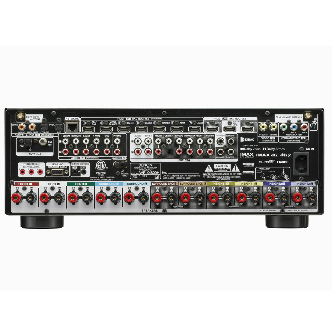 Denon AVR-X4800H 9.4 Channel 8K AV Receiver with 3D Audio