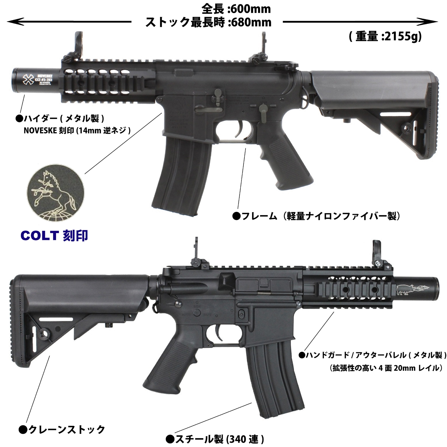 S&T M4 FF5インチ チャレンジャーライン G3電動ガンBK(COLT正式