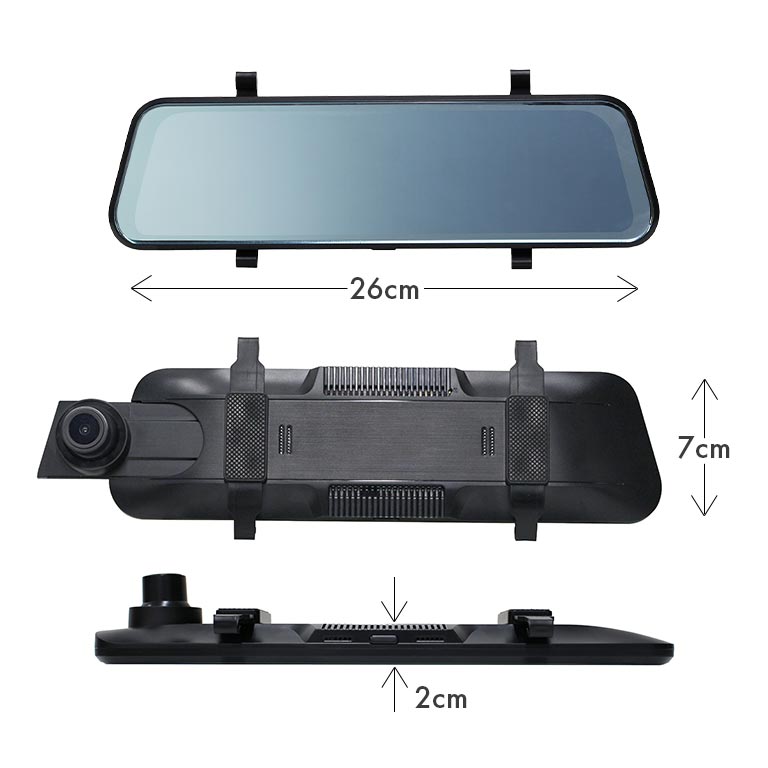 アウトレット】 リアカメラ付き 全画面ミラー型ドライブレコーダー