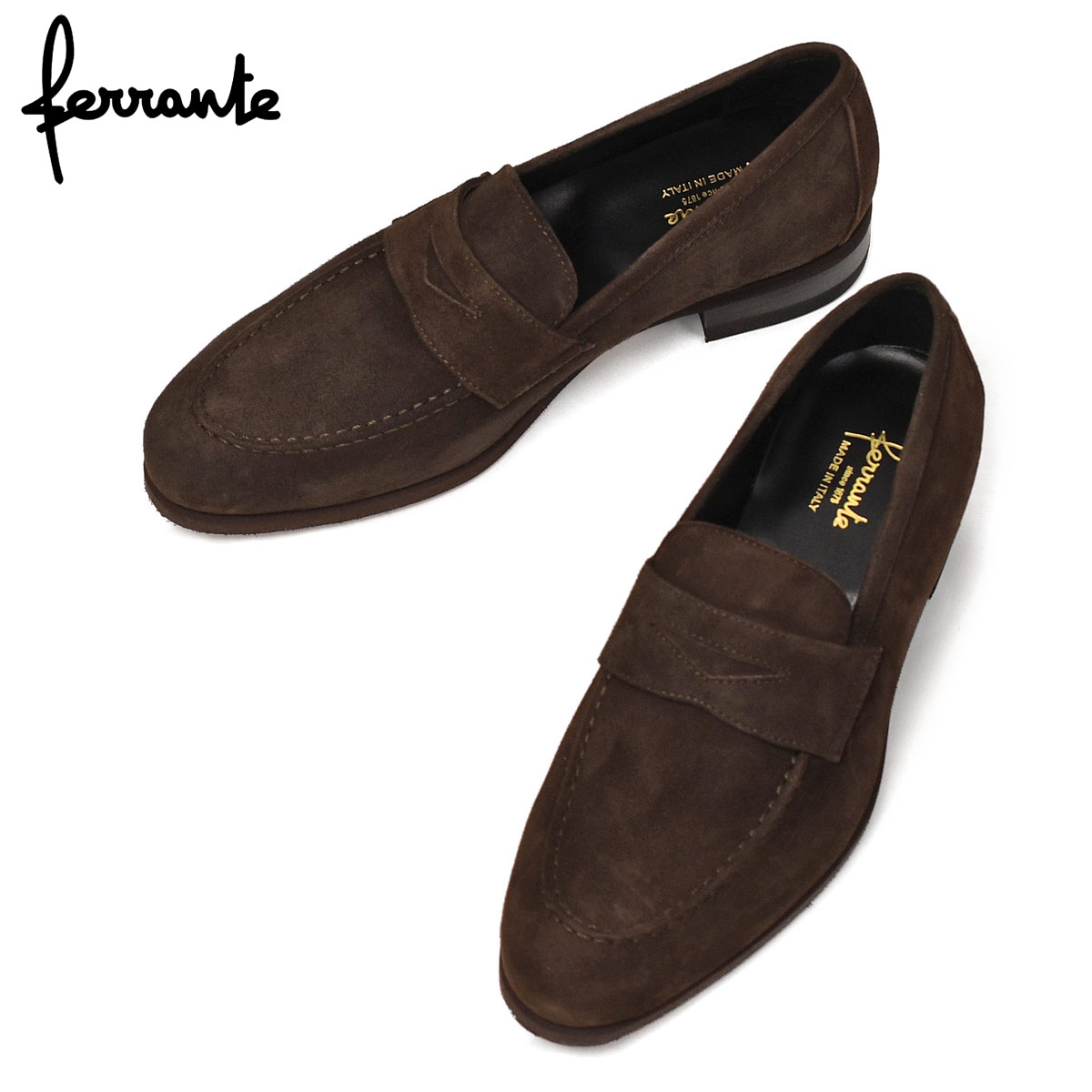 Ferrante【フェランテ】コインローファー ISEO ETON CAMOSCIO NERO 010