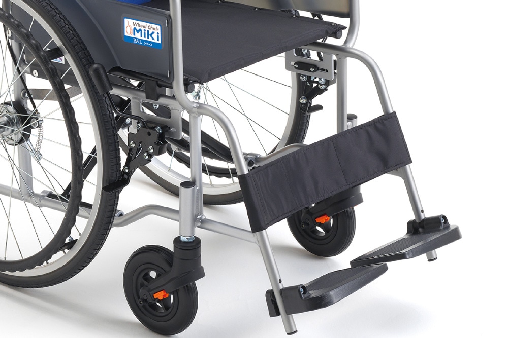 BAL-R1 自走型 車椅子 ブルー 背折れ式 介助ブレーキ付 ノーパンク