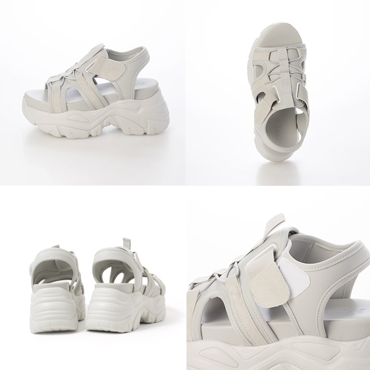 厚底 サンダル ボリュームサンダル スポサン プラットフォーム 軽量