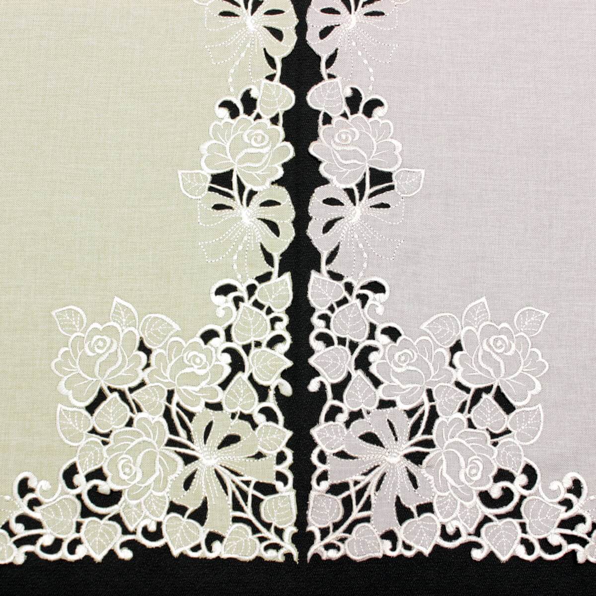 カットワーク刺繍 のれん 約85×150cm [Pure Rosa]｜インテリアレース