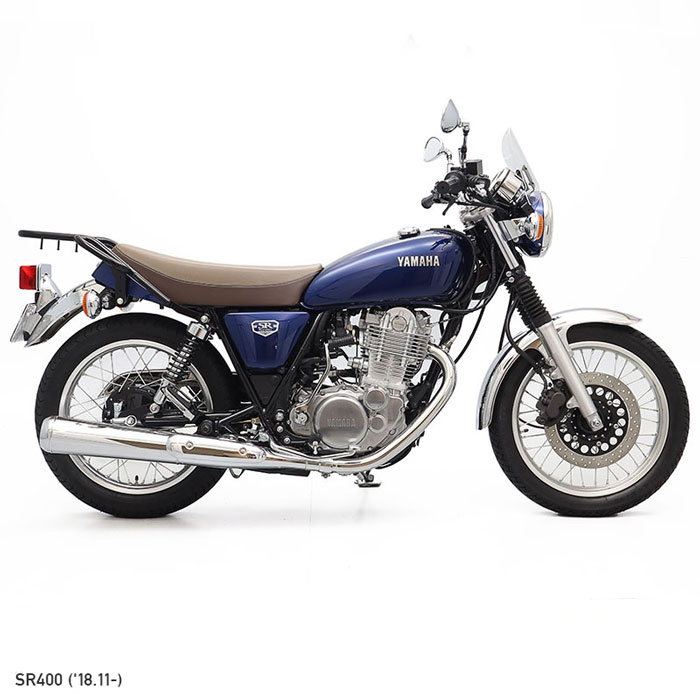 SR400 RH16J リアキャリア メッキ+リアボックスセット 50L