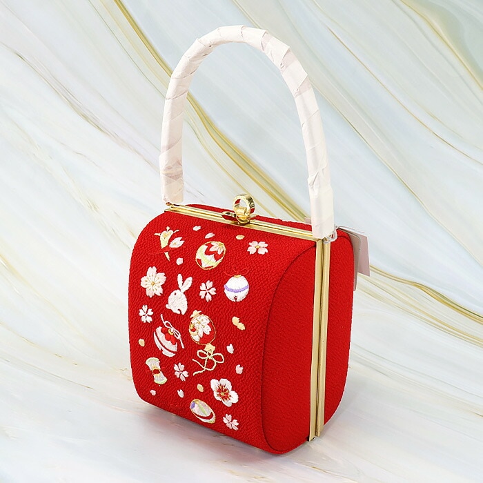 衿秀 公式 バッグ 和装 着物 ばっぐ bag 七五三 うさぎ 宝尽くし 縮緬