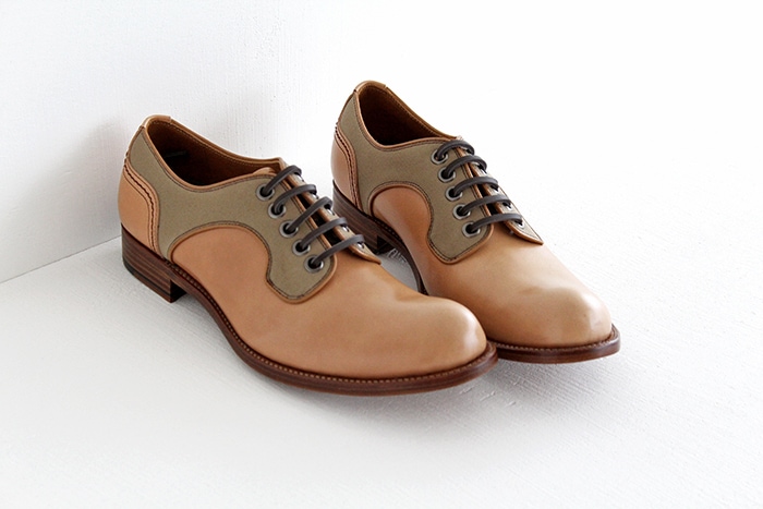 chausser ショセ ナチュラルコードバン プレーントゥレースアップ