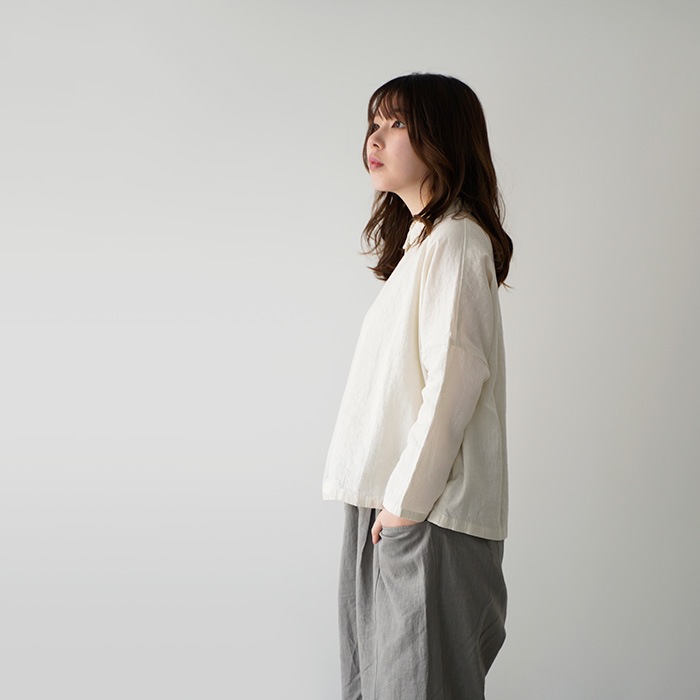 evam eva エヴァムエヴァ water linen shirt ウォーターリネン シャツ