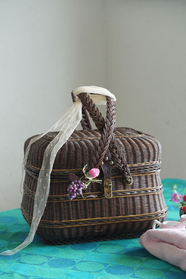 アンティークフランス籐のパニエ1920-30年代頃 gb-298の通販｜こよなく