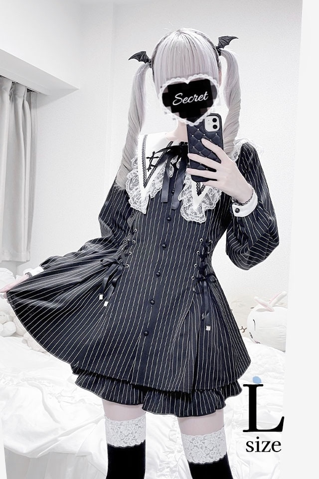 MA*RS】【二点セット】スピンドル付きクロス刺繍セットアップ - BLK