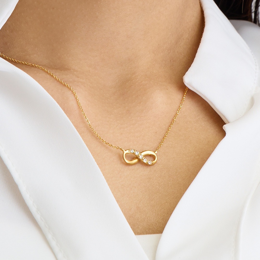 日本製ビジュー付インフィニティネックレス | ネックレス | 日本製