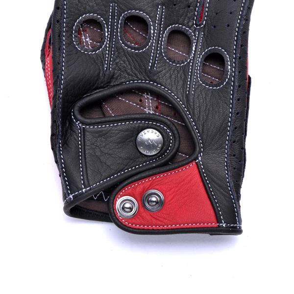 カカザン ドライビンググローブ CACAZAN DDR-071R ブラック レッド 半