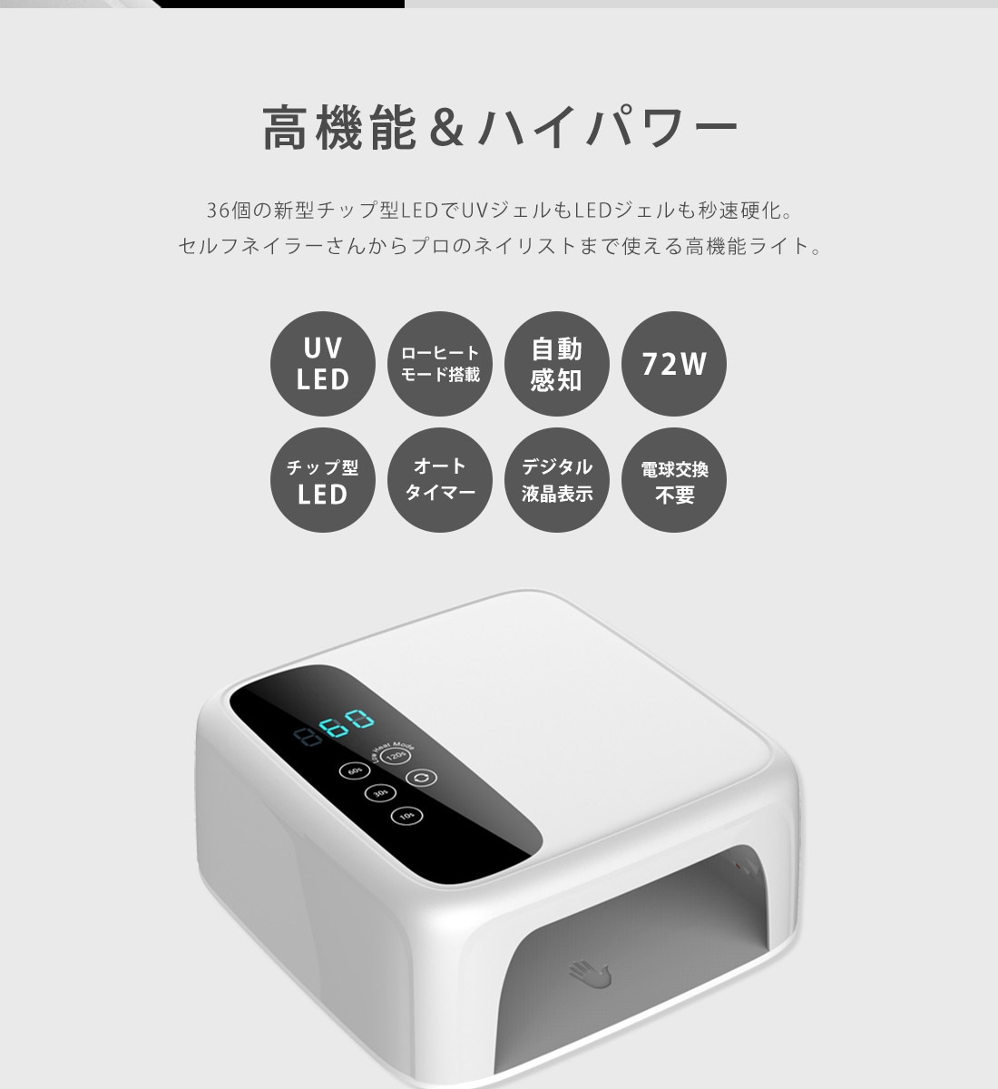 宅配便送料無料】UV/LED両対応 新型ハイパワーライト付き ジェルネイル