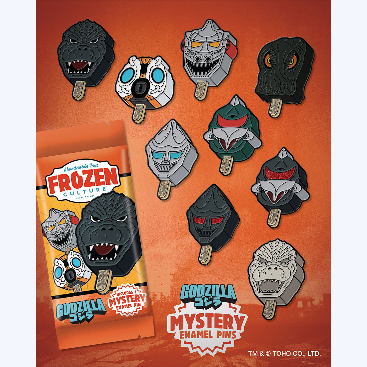 Godzilla x Frozen Culture Mystery Enamel Pin Series 1