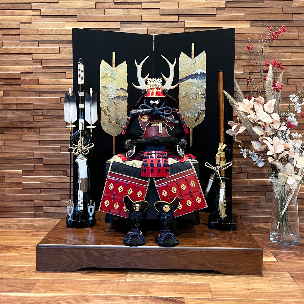 横幅85cm｜翠鳳作 10号 武将 真田幸村鎧｜赤い鎧｜五月人形 ｜六文銭