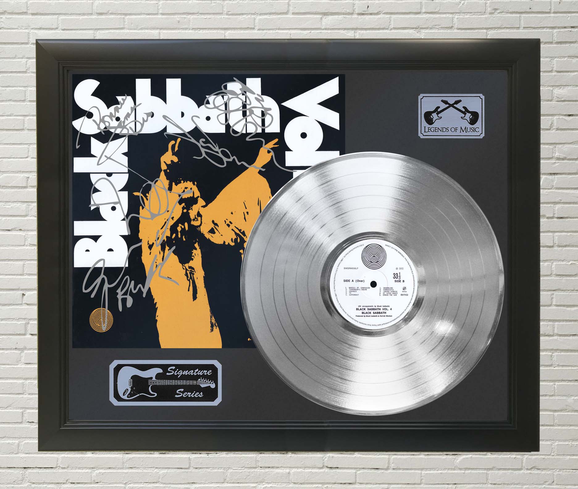 Black Sabbath - Vol. 4 Platinum Framed Signature Display M4 - Gold