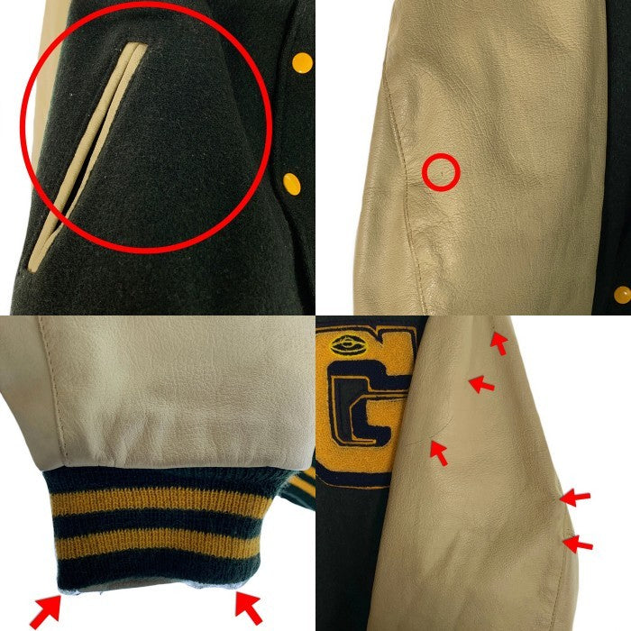 80's~ Golden Bear ゴールデンベアー 袖革 ウール アワードジャケット