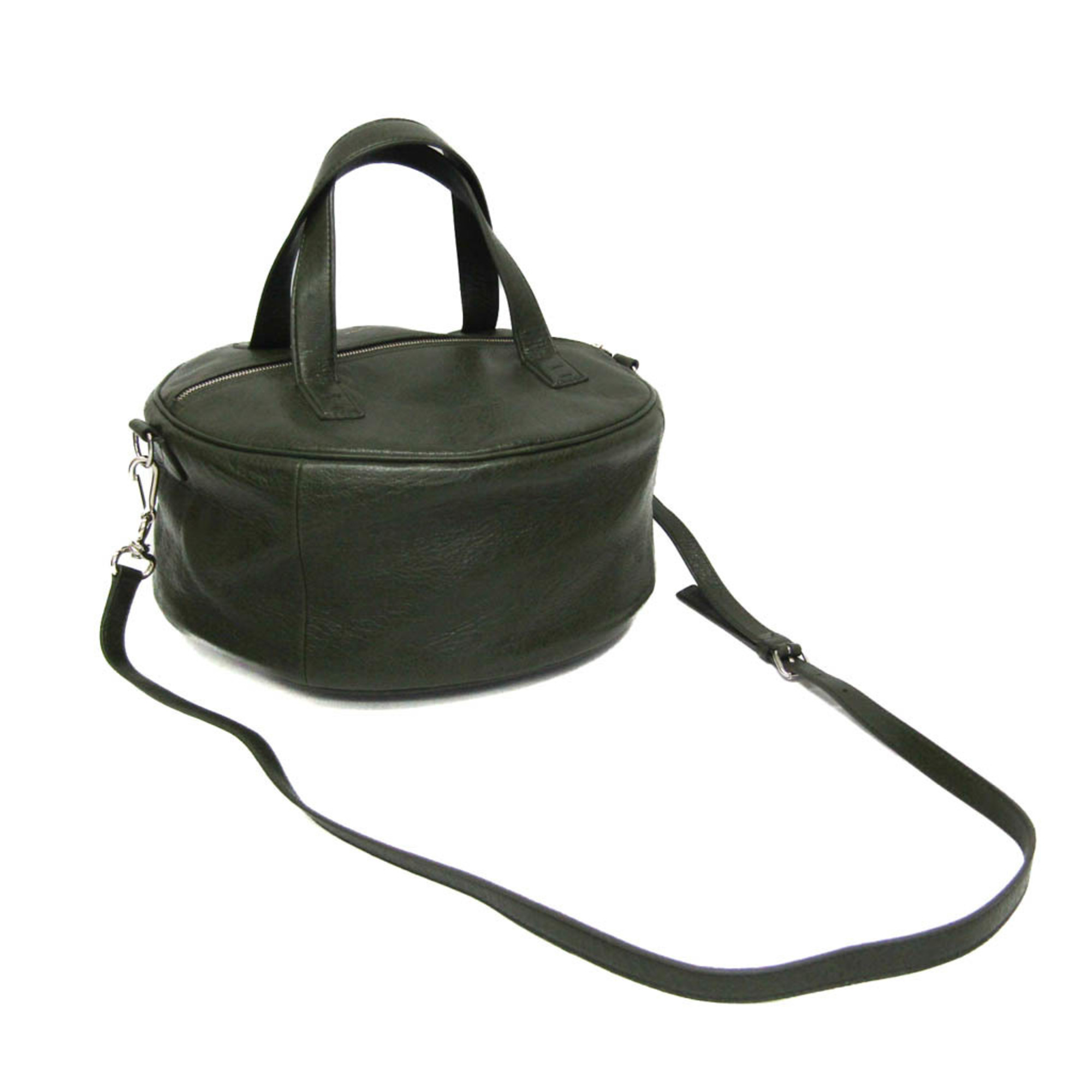 BALENCIAGA カーキレザーバッグ 保存袋付 バレンシアガ大きめ