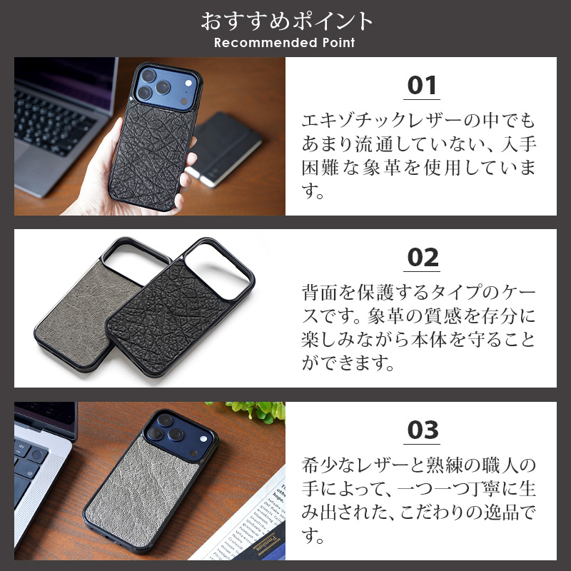 象革】iPhone17Pro ケース 背面 本革 シェル WINGLIDE NPS 本革ケース