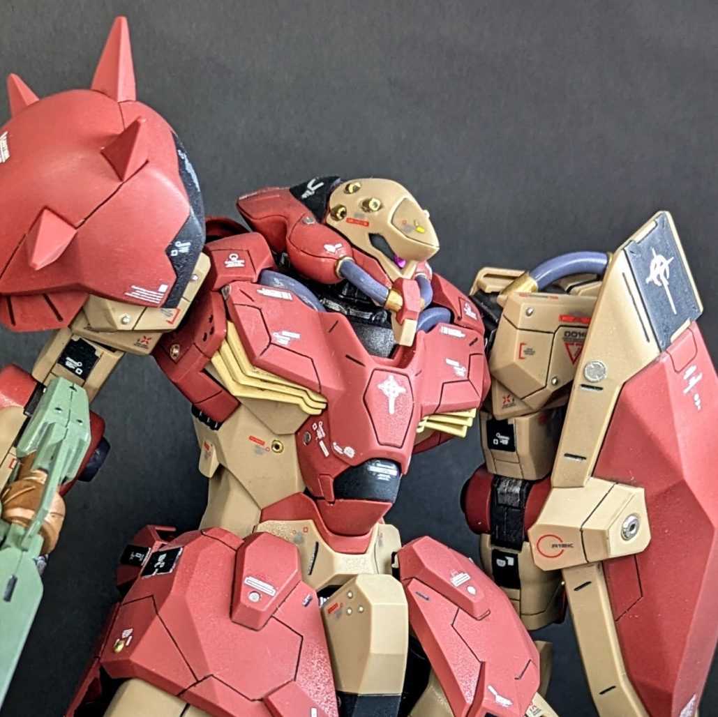 筆塗り部分塗装】HGUCメッサーF01型｜タオル_筆塗りでかっこよく作り