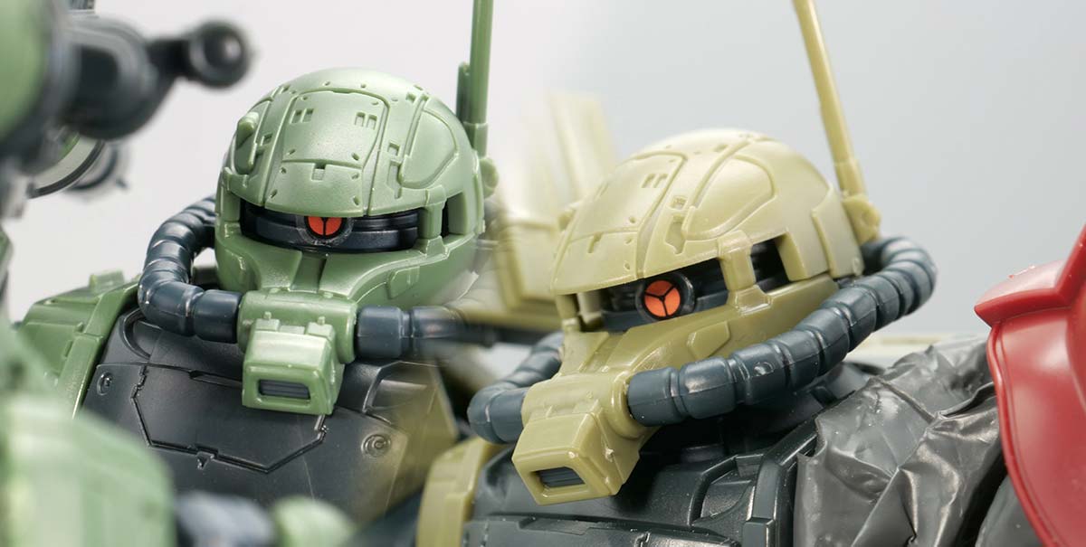 ガンプラ】HG 1/144 ザクII F型 ルショーン機 ＆ 無識別型ザクII