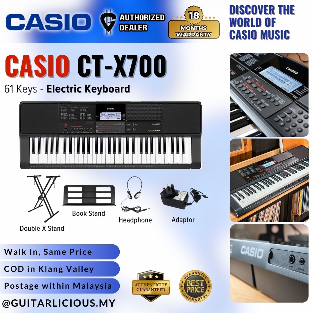 Casio CT-X700 61-Key Keyboard Set – Great for Beginners & Pros
