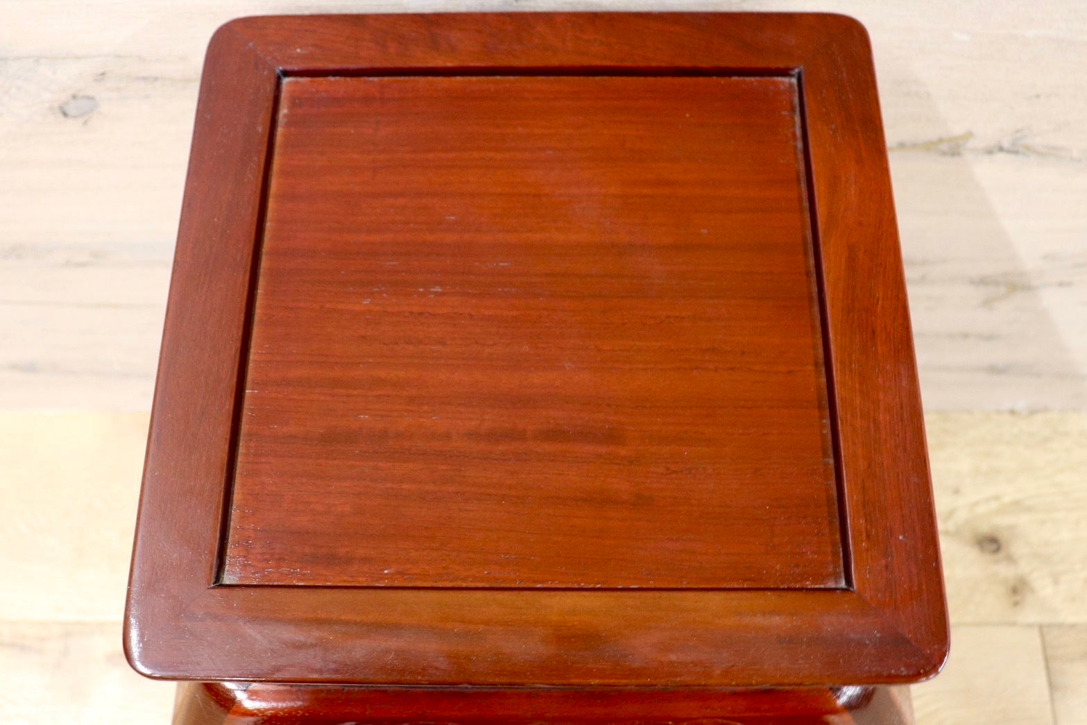 GMHS473○karimoku / カリモク 透かし彫り 木製 天然木 花台 飾り台