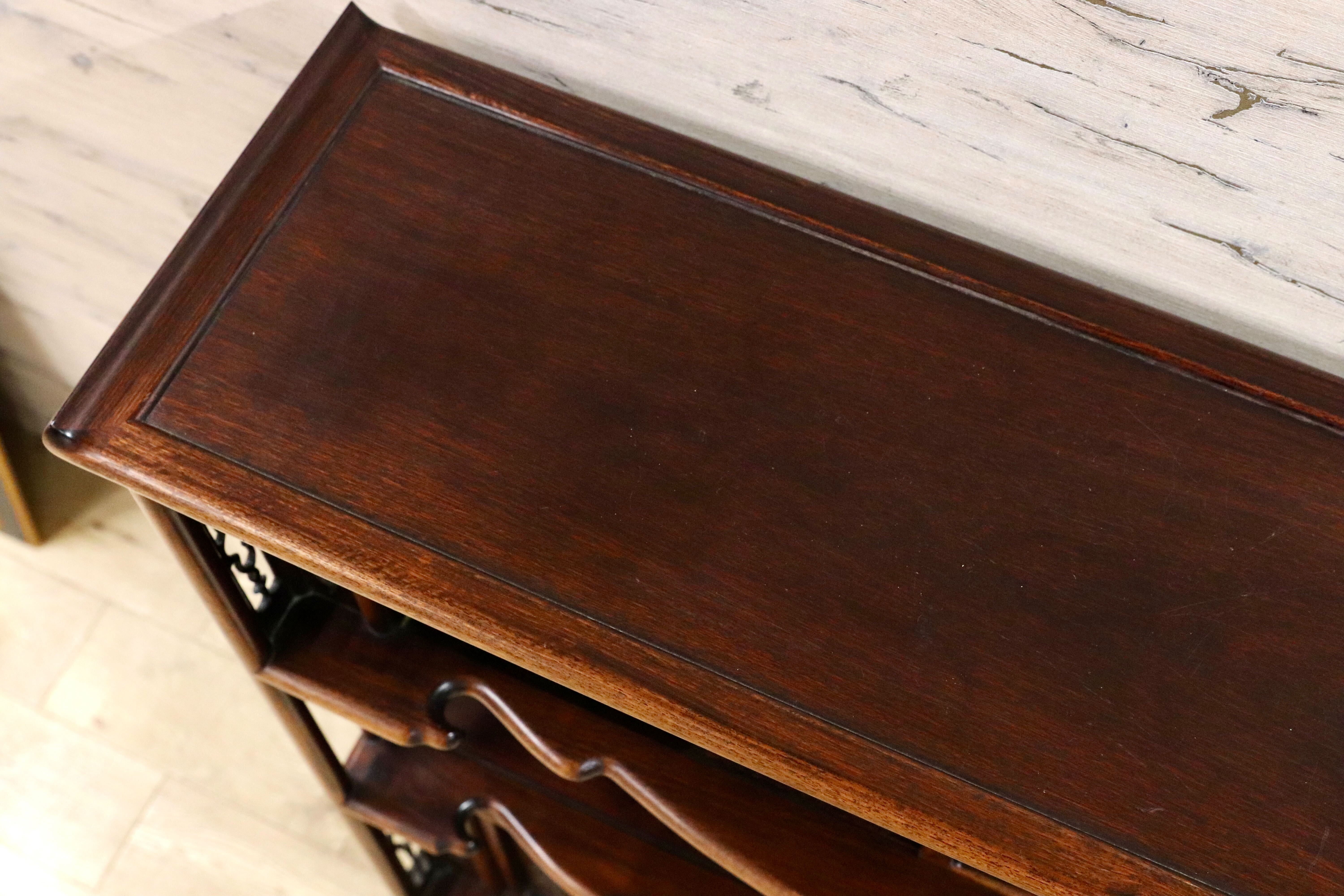 GMGH478○最高級 唐木家具 花梨 茶棚 飾り棚 サイドボード 和家具 和室