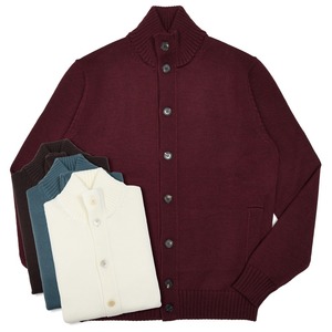 ZANONE（ザノーネ）5ゲージウールスタンドカラーニットカーディガン