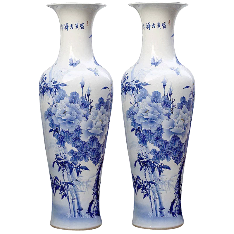 中国，景德镇，青白釉風景画花瓶 中国，景德镇，青白釉風景画花瓶