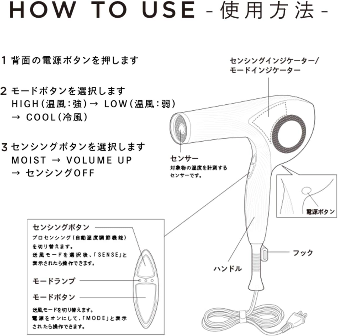月額3,780円レンタルプラン：ReFa BEAUTECH DRYER RE-AB03A ブラック