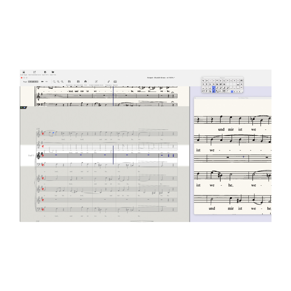 Dorico、Sibelius、MuseScore等と共に使える高性能な楽譜スキャニング