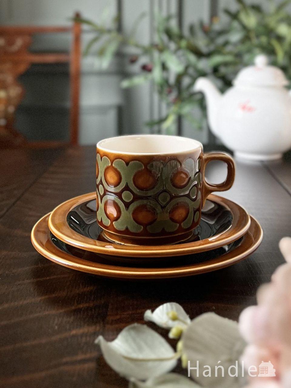 シェリー窯のアンティークカップ＆ソーサー、クイーンアンシェイプの