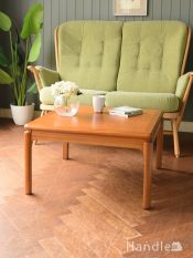 英国アンティークのおしゃれなテーブル、ツイスト足が美しい3台セット