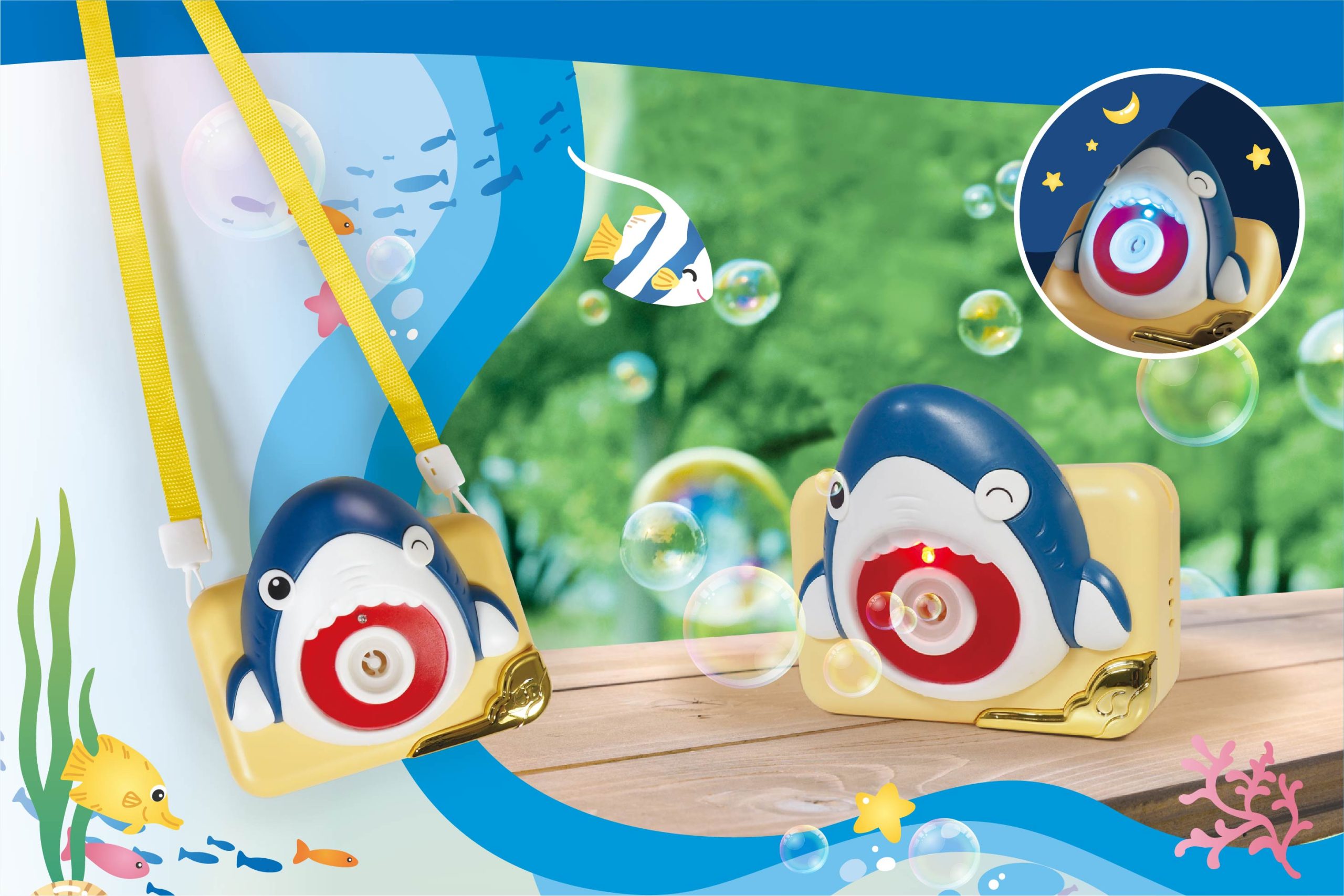 ルンルンごきげんなサメバブルカメラ | 株式会社ハック