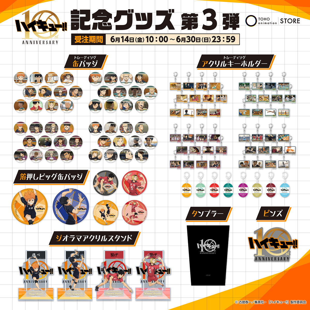10周年記念グッズ - SPECIAL PROJECT｜アニメ「ハイキュー!!」10th