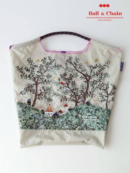 SUPER HAKKA×Ball&Chain シルエットツリー刺繍トートバッグ(M)（トート