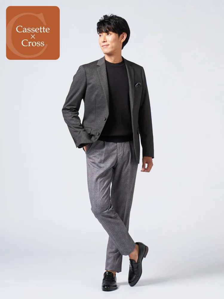 Cassette Cross】スリーピーススーツ 2つボタン 上下ウォッシャブル